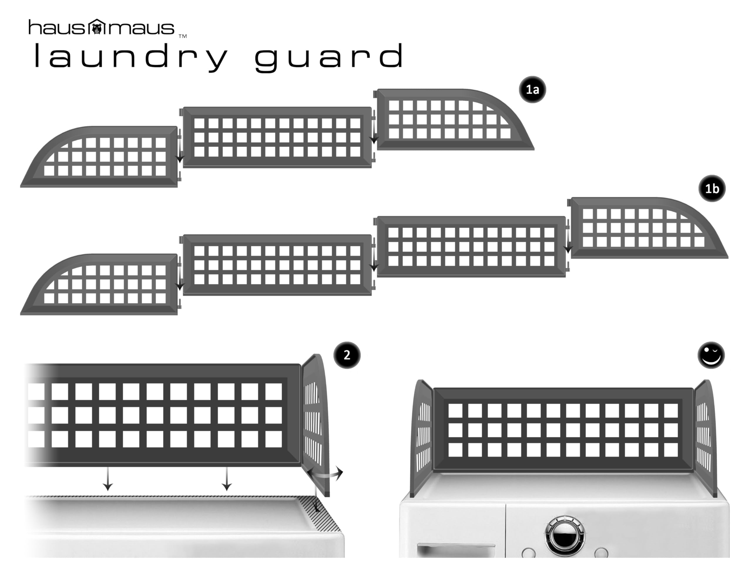 Haus Maus Laundry Guard color slate grey variant blends with appliances and cabinets