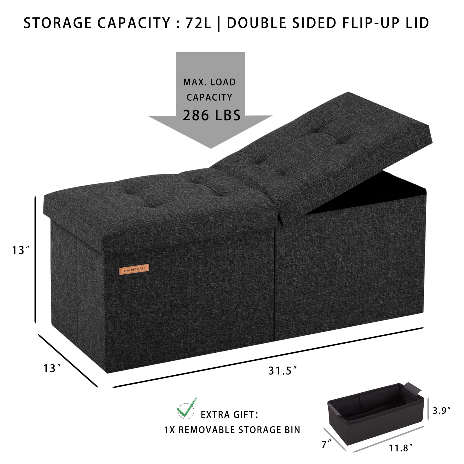 HAUSFRAU linen-black finish adds modern decor appeal