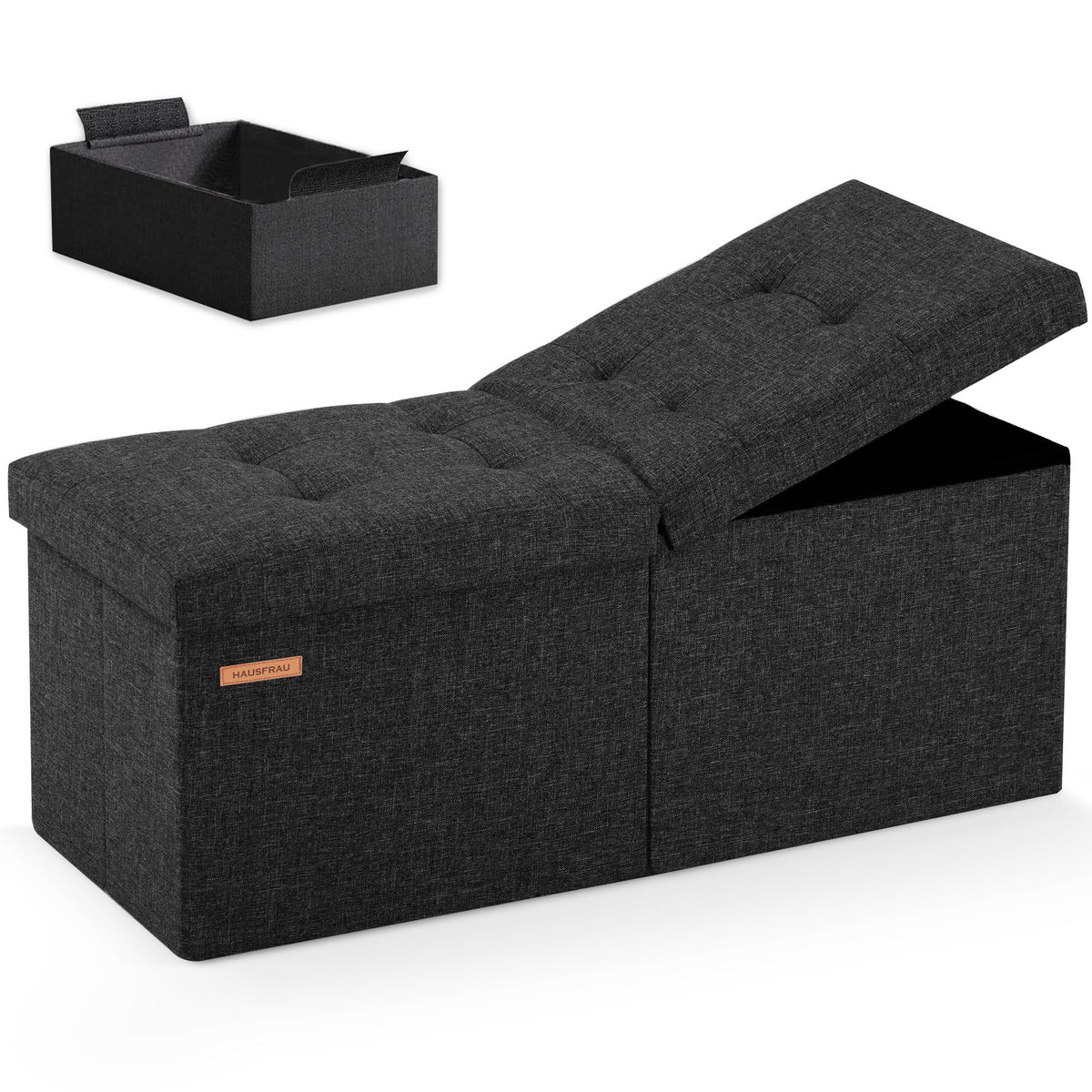 HAUSFRAU storage ottoman 31.5-inch with roomy interior for blankets and pillows