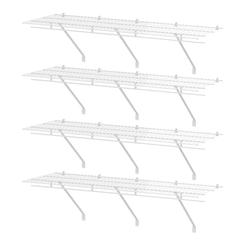 Haushof closet shelves in white wire for airy laundry and closet organization