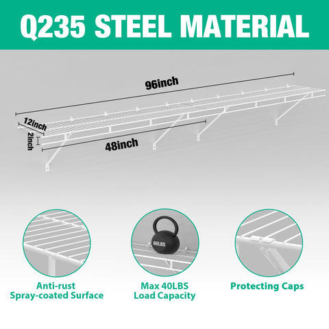 HAUSHOF wall-mounted shelving kit with clear assembly visuals for setup