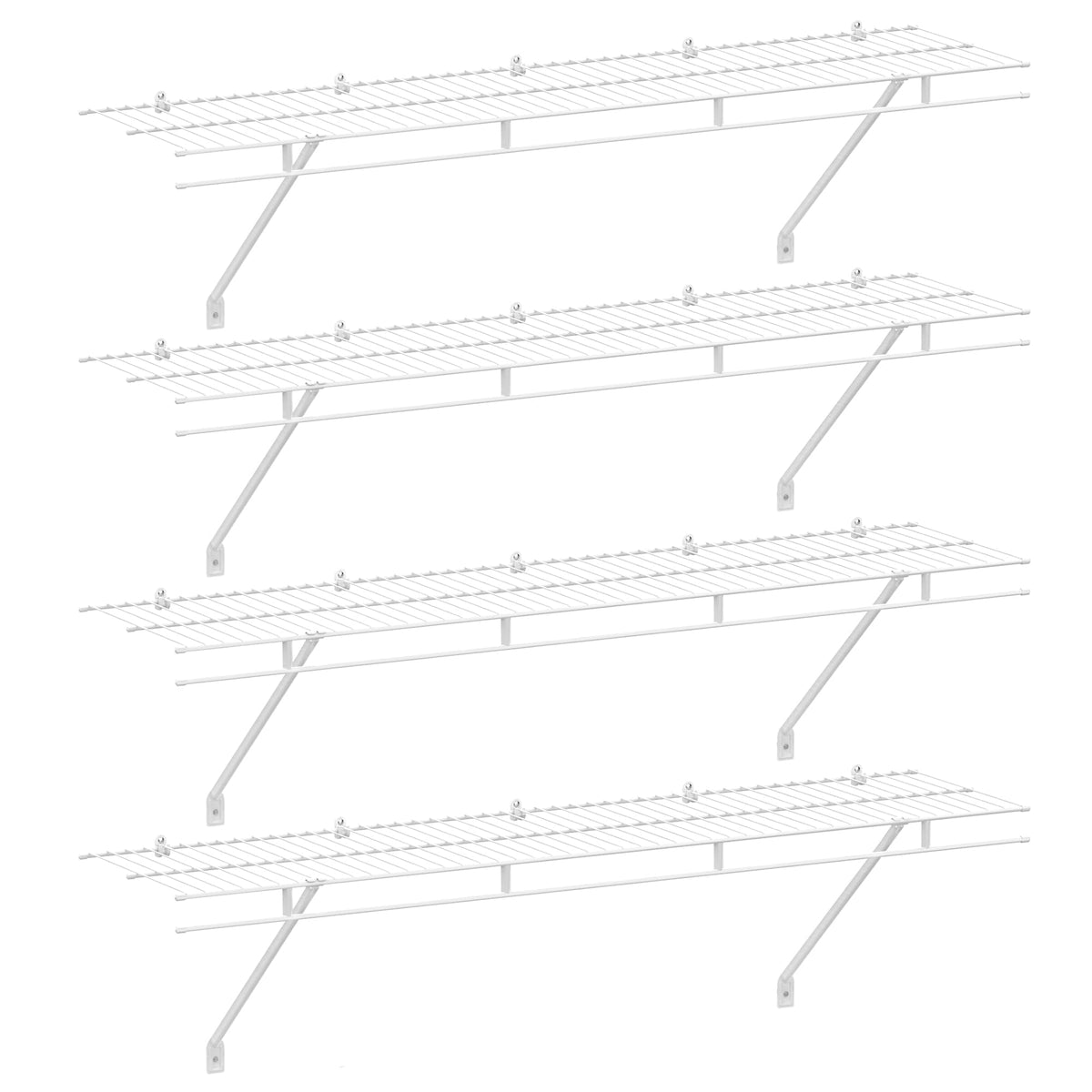 HAUSHOF closet shelves wall-mounted 4-pack for organized closet storage
