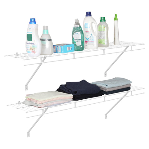 HAUSHOF modern white wire shelves add a sleek look to any space