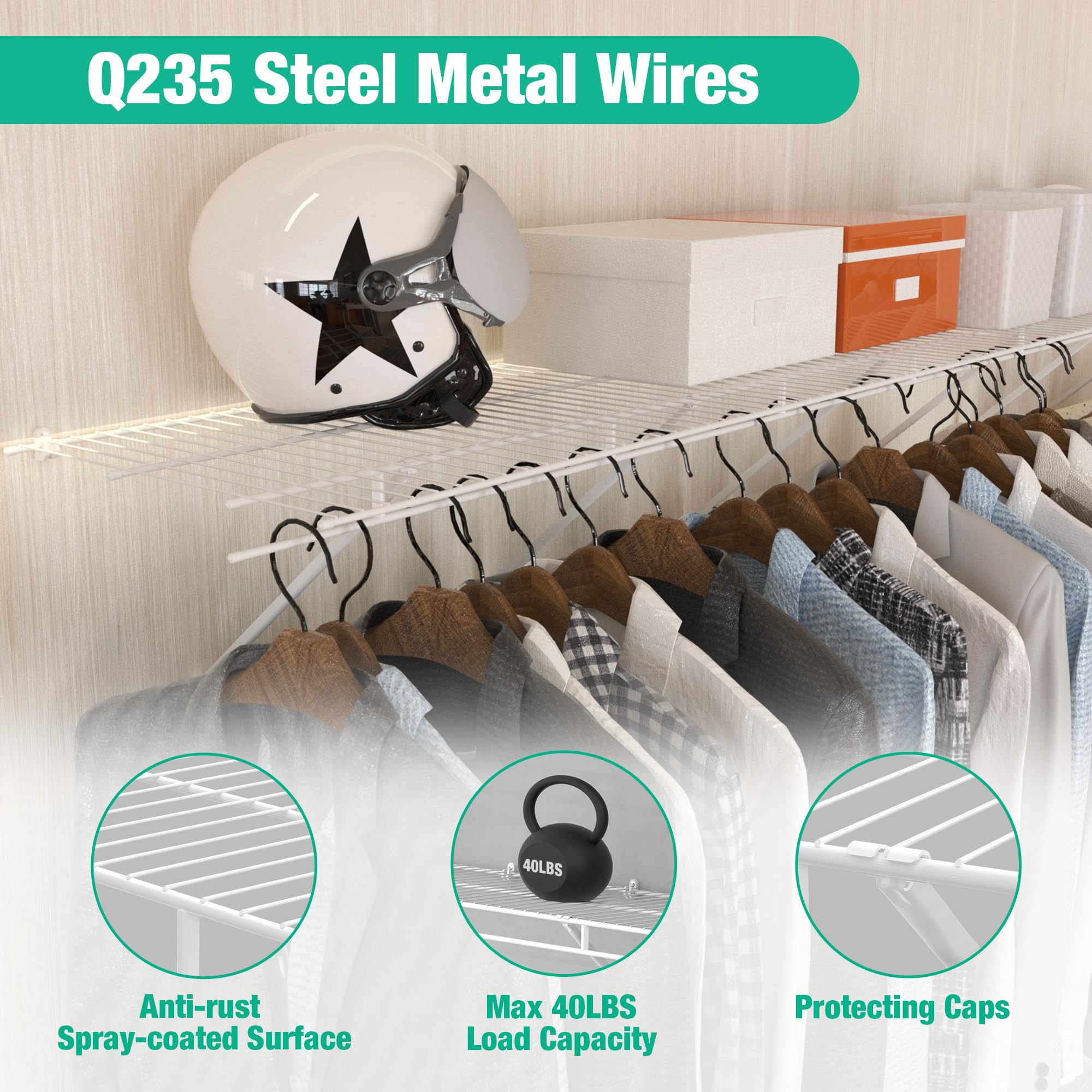 HAUSHOF ventilated wire shelf keeps items airy and fresh in basement.