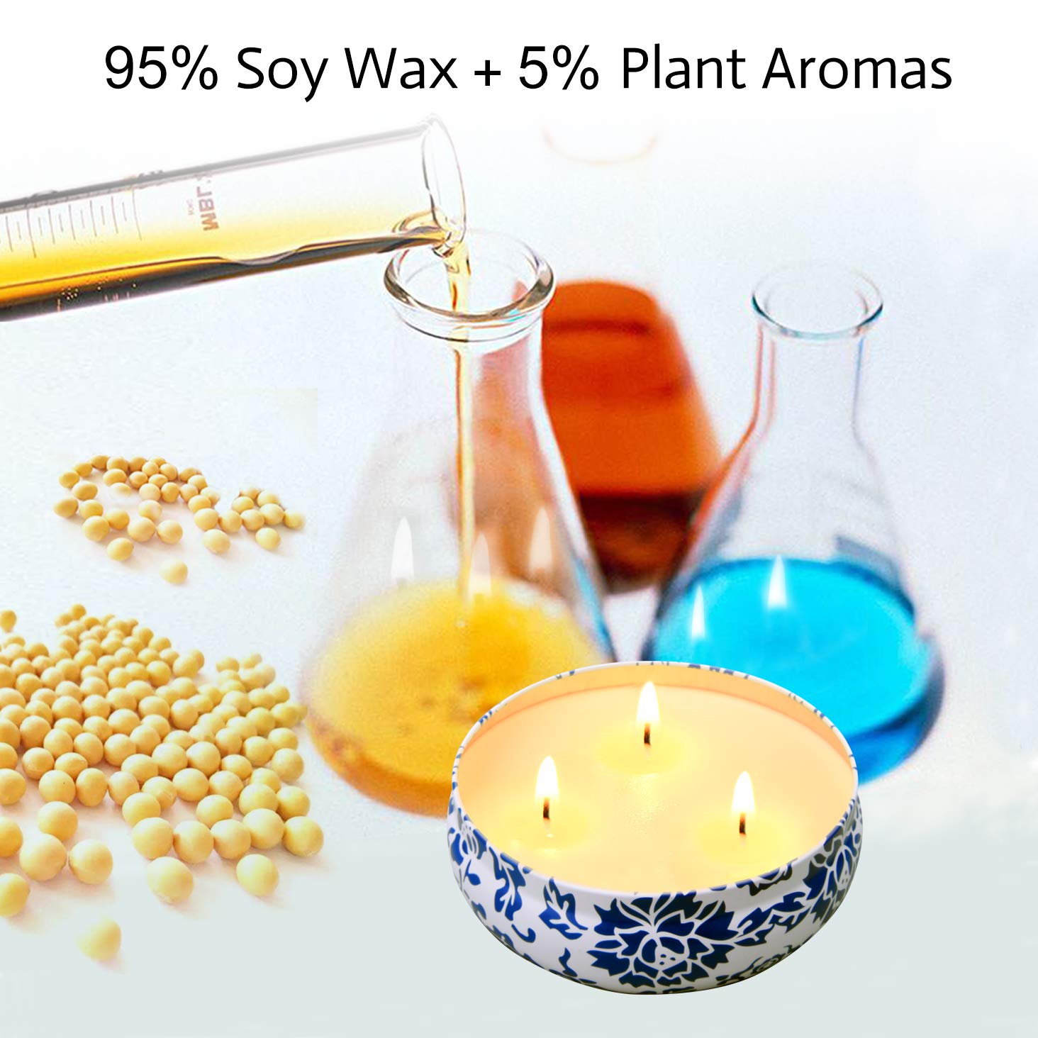 Hausware citronella candle with three wicks for even fragrance diffusion