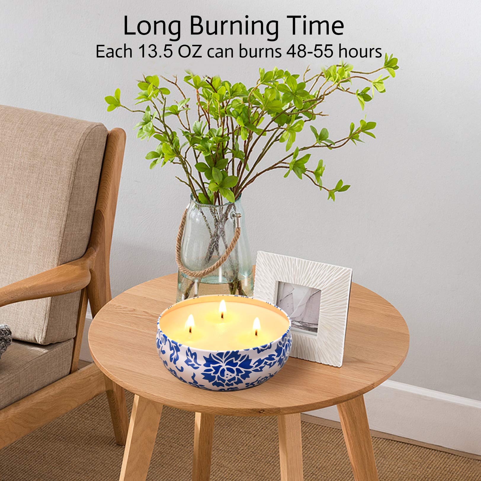 Hausware citronella gift tin candle with patterned lid for gifting