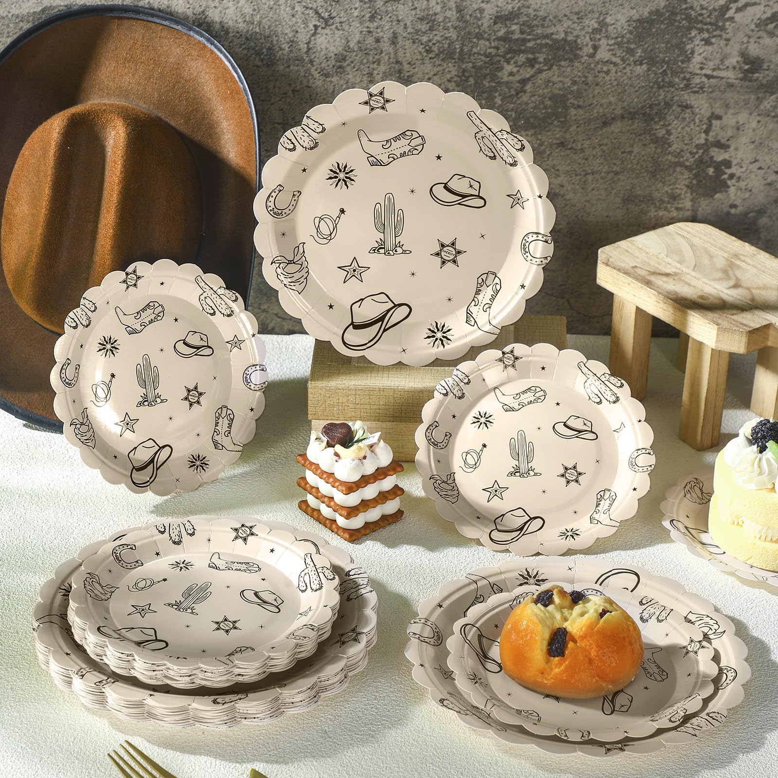 Havawish cowboy boots cactus pattern plates add western ambiance and theme cohesion