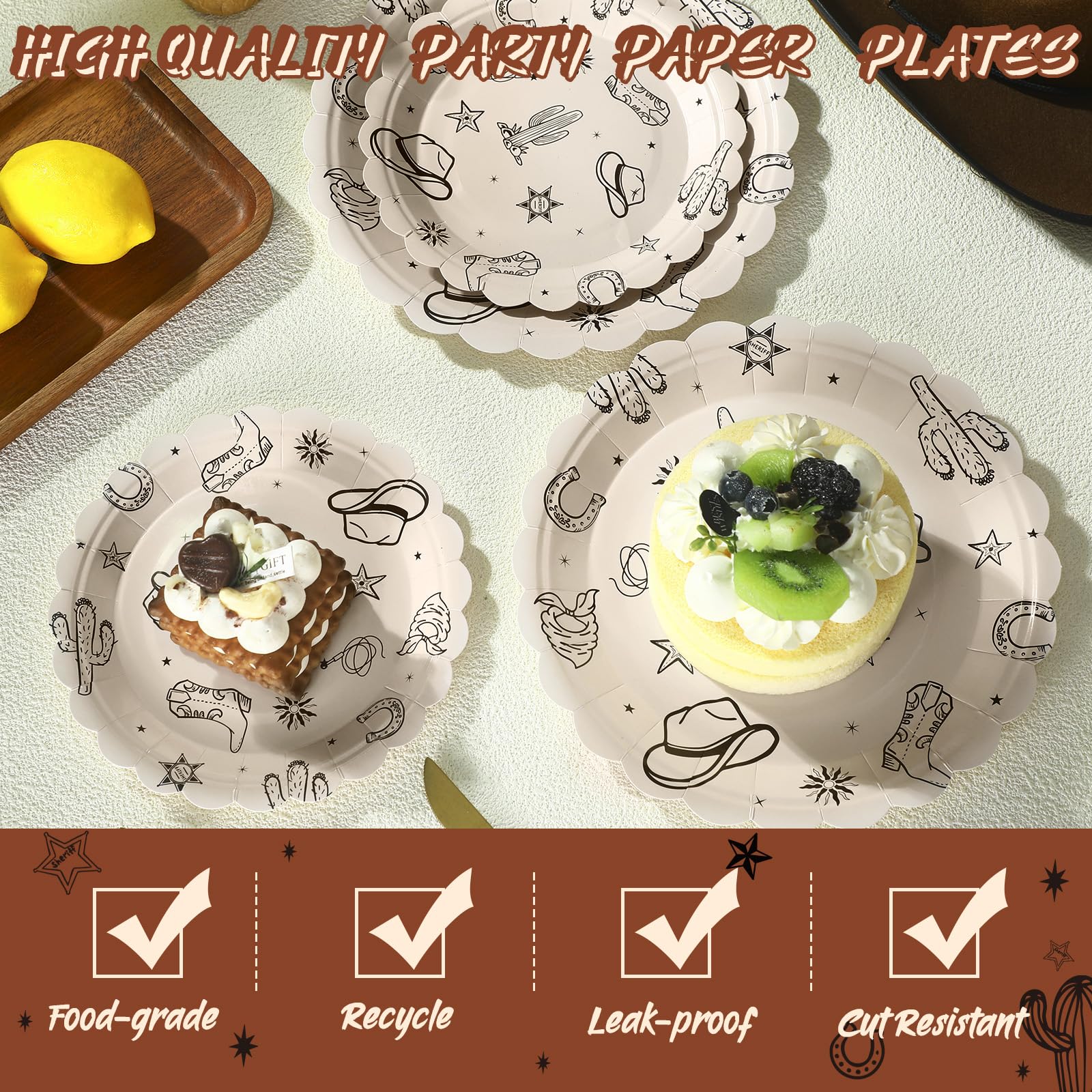 Havawish cowboy party tableware arrangement highlights rustic charm and cleanup simplicity