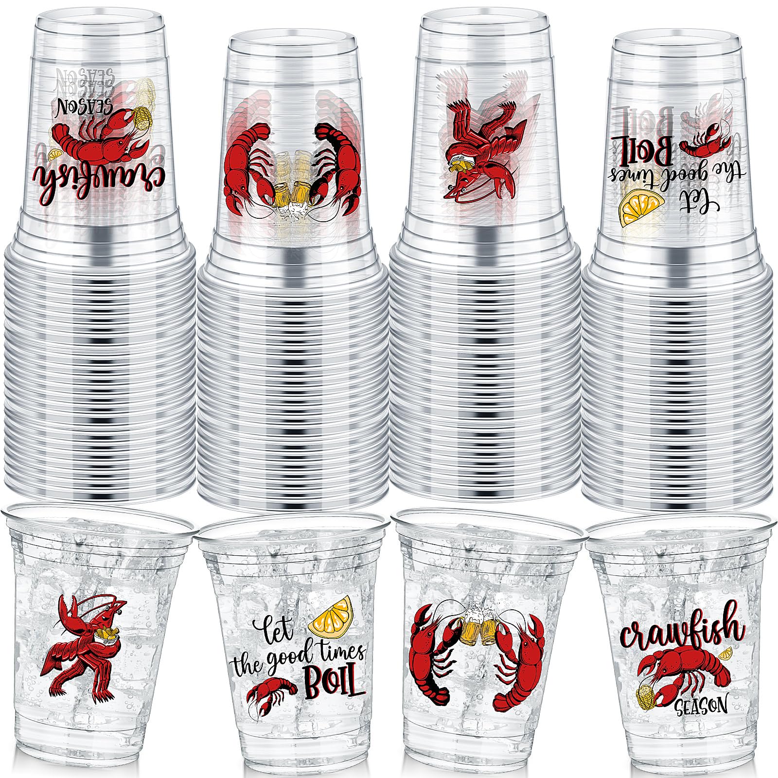 Havawish crawfish cups 12oz clear design ideal for crawfish boils and seafood parties.