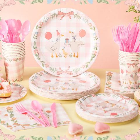 Havawish One Silly Goose 7inch plates to frame desserts and snacks.