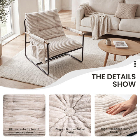 HavBeat Comfy Accent Chair dimensions 34.65W x 30.31D for generous seating.