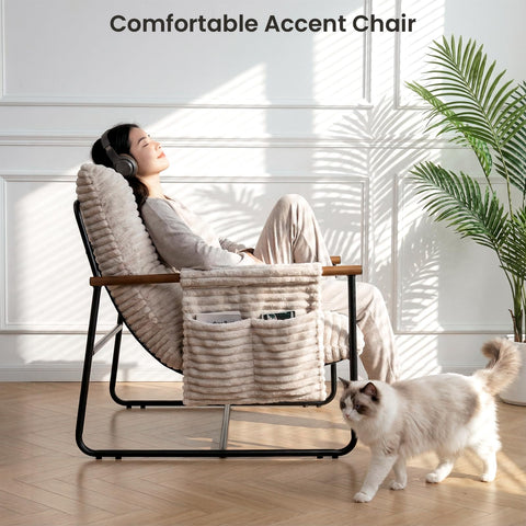 HavBeat Comfy Accent Chair plush cushion supports long reading sessions.