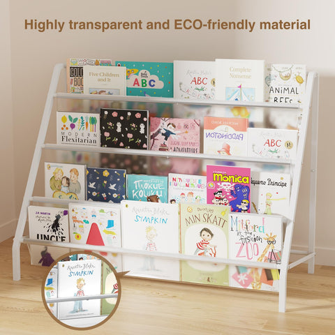 HAVEDAWN metal-frame bookshelf close-up highlighting durable, child-safe design