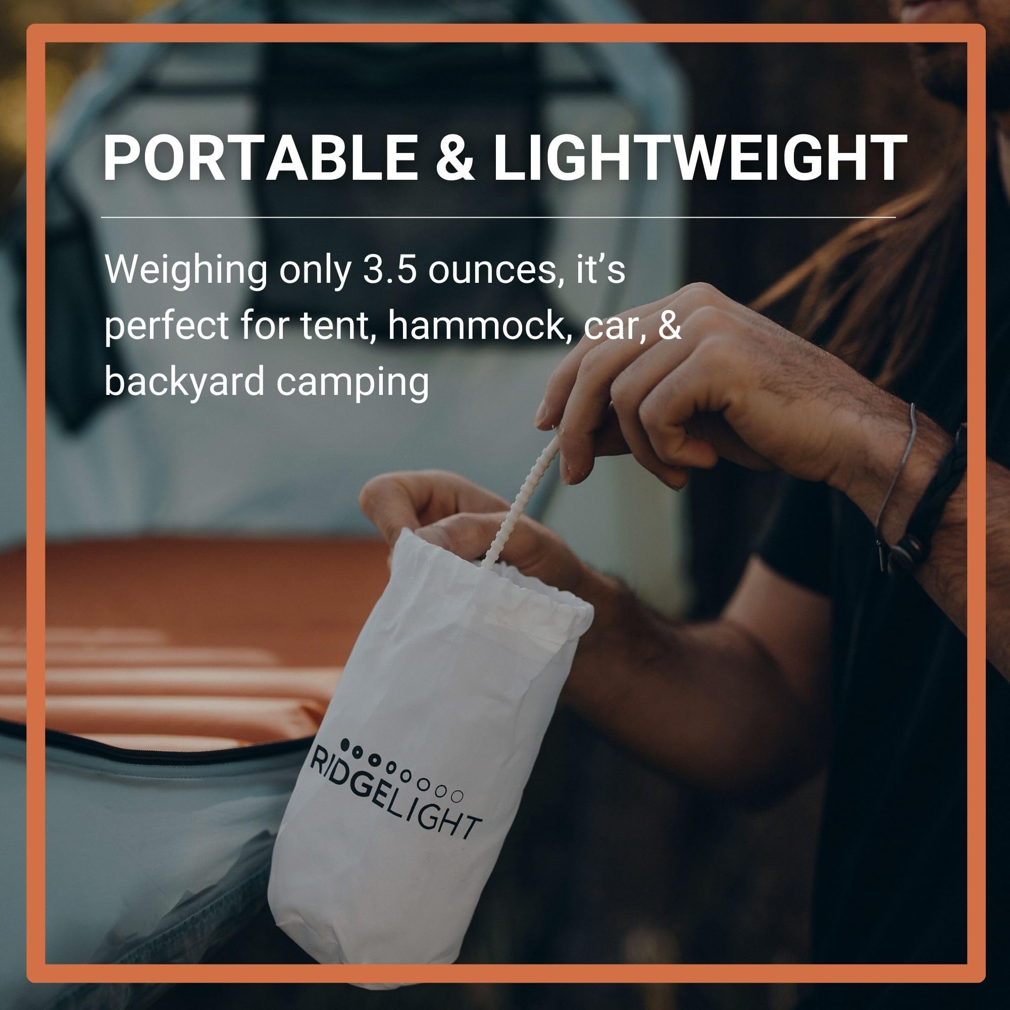Haven Ridgelight tent interior lighting provides even illumination.