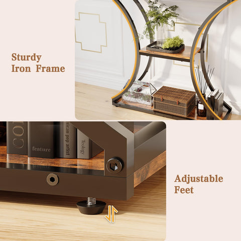 HavenlyYouth TV stand with storage shelves for remotes and media