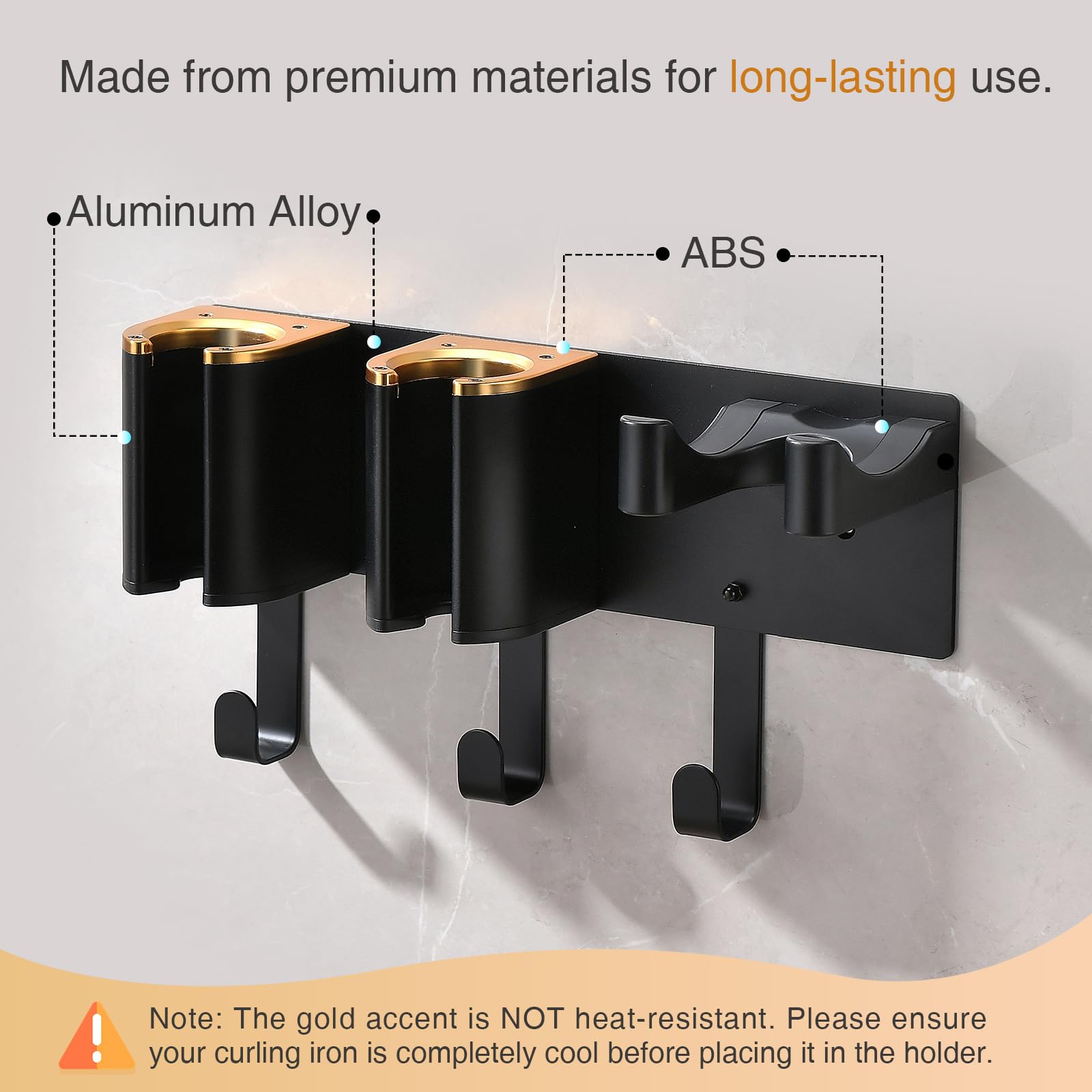 HAVICATO matte aluminum finish, durable rust-resistant vanity organizer.