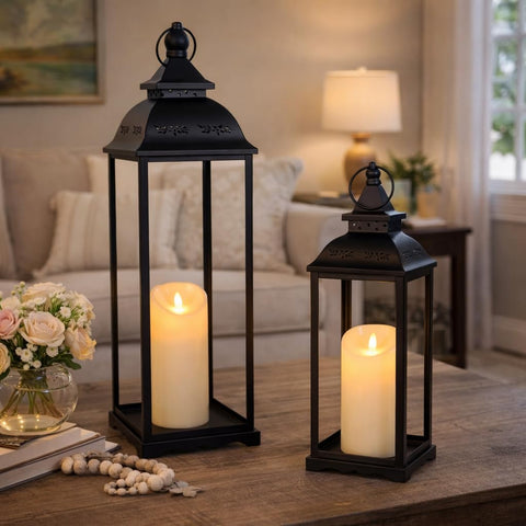 HAVITI two-pack set includes flameless candles for quick setup.