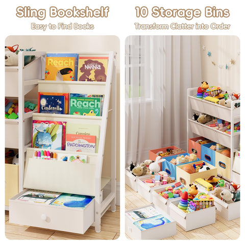 HAVLOTII cotton-linen fabric and sturdy frame support safe storage for kids