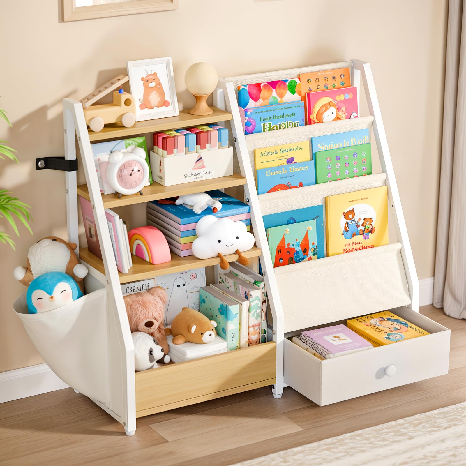 HAVLOTII kids bookshelf with front-view display helps toddlers pick books easily and stay organized.