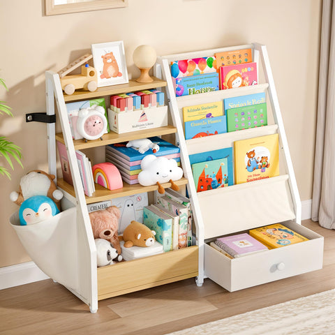 HAVLOTII kids bookshelf with front-view display helps toddlers pick books easily and stay organized.