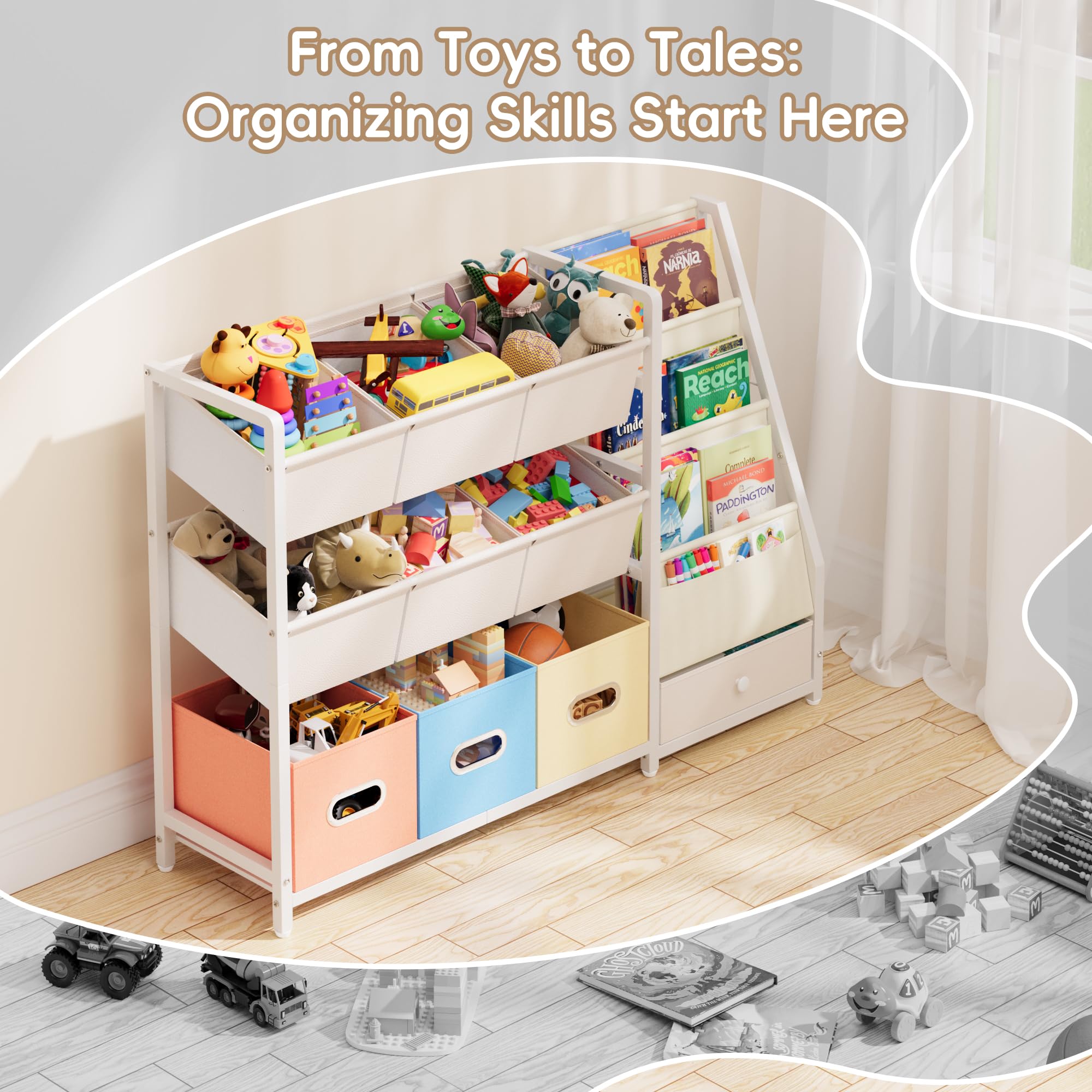 HAVLOTII kid-friendly height encourages independent sorting and retrieval