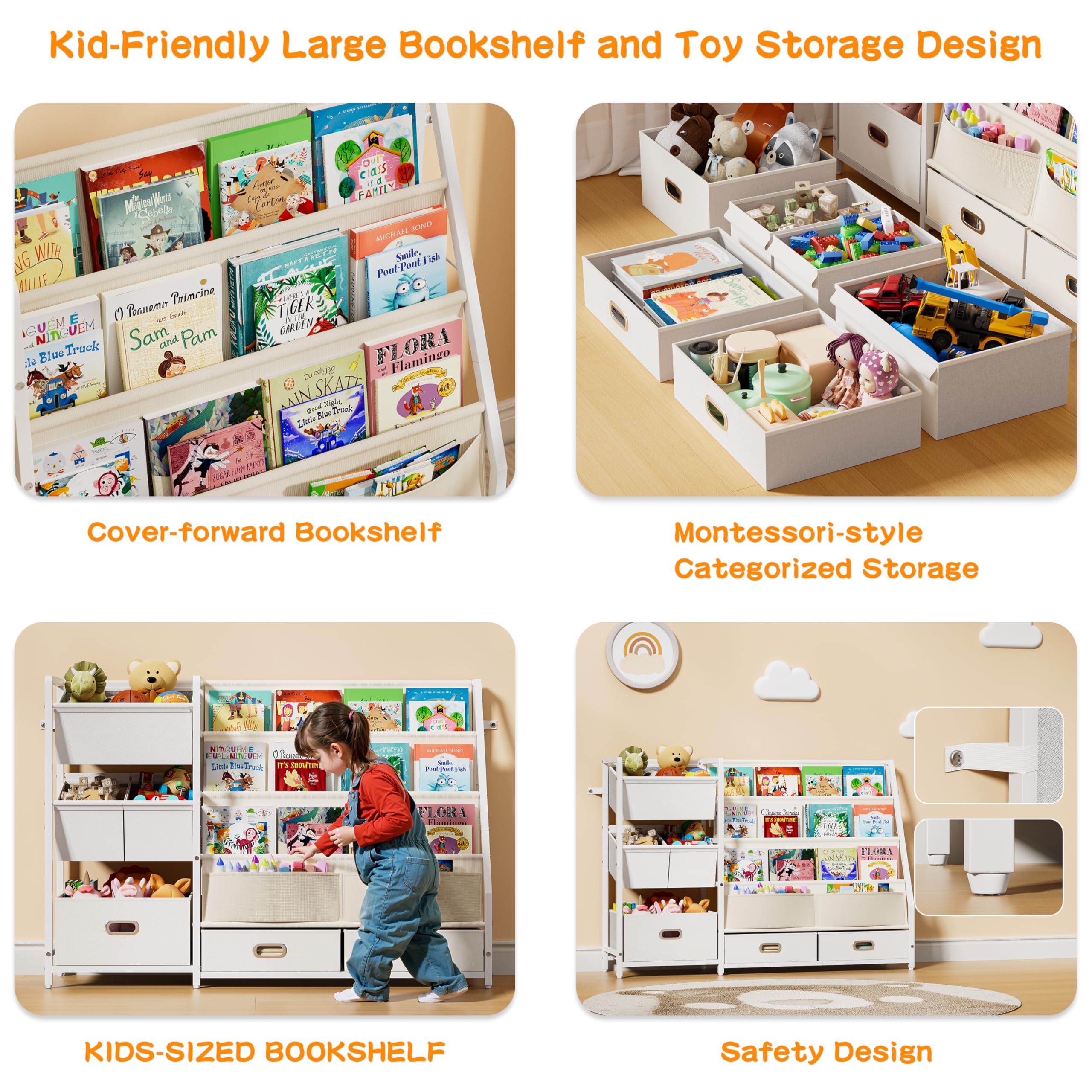 HAVLOTII Montessori storage promotes independent organization and tidy play areas.