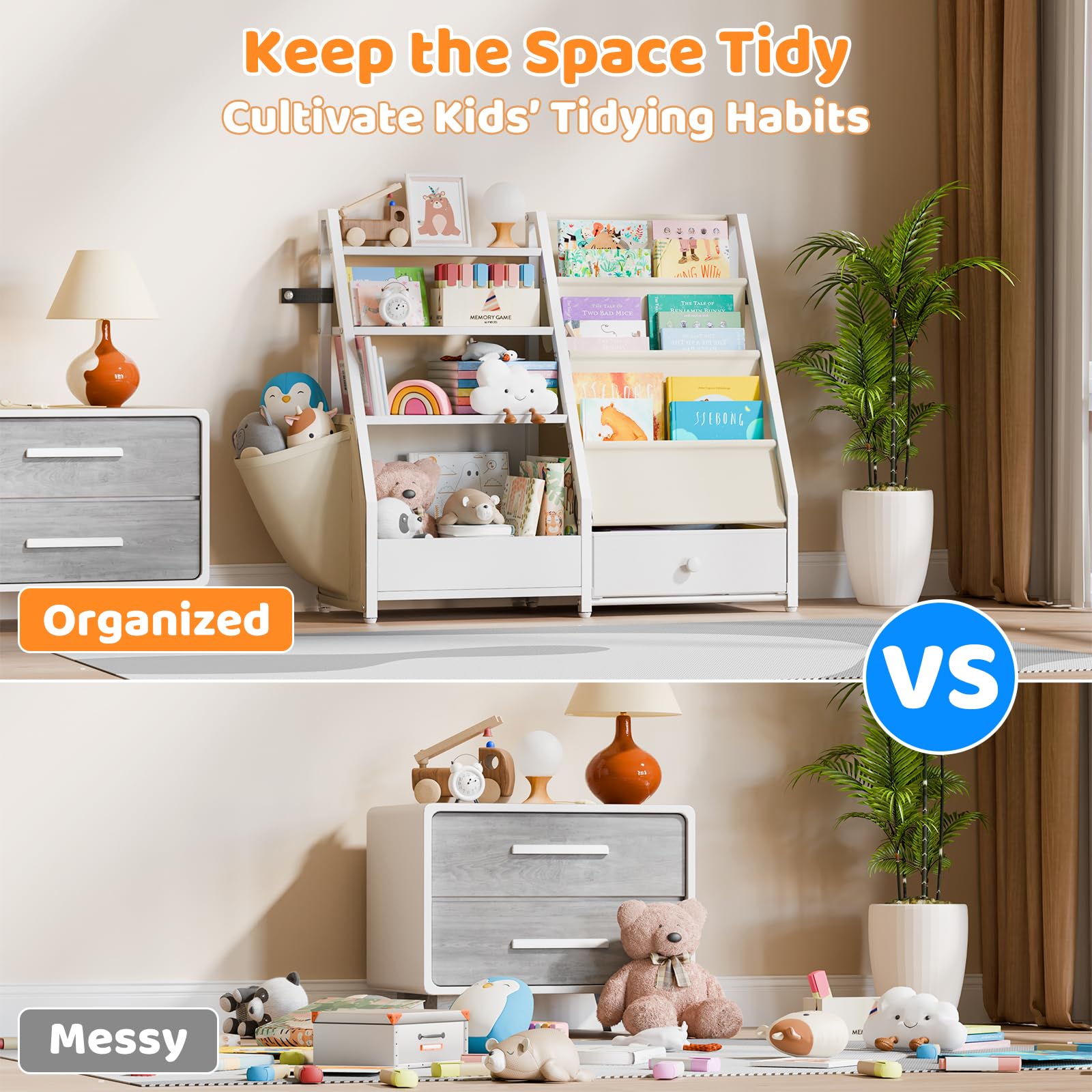 HAVLOTII sturdy triangular frame enhances stability in kids rooms.
