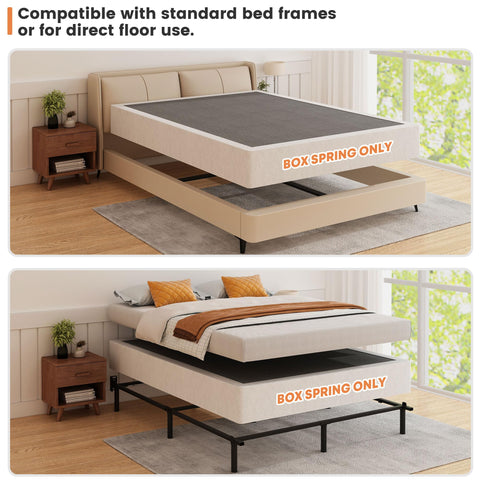 HAVONIZD boxspring full compatibility shows easy fit with various mattresses.