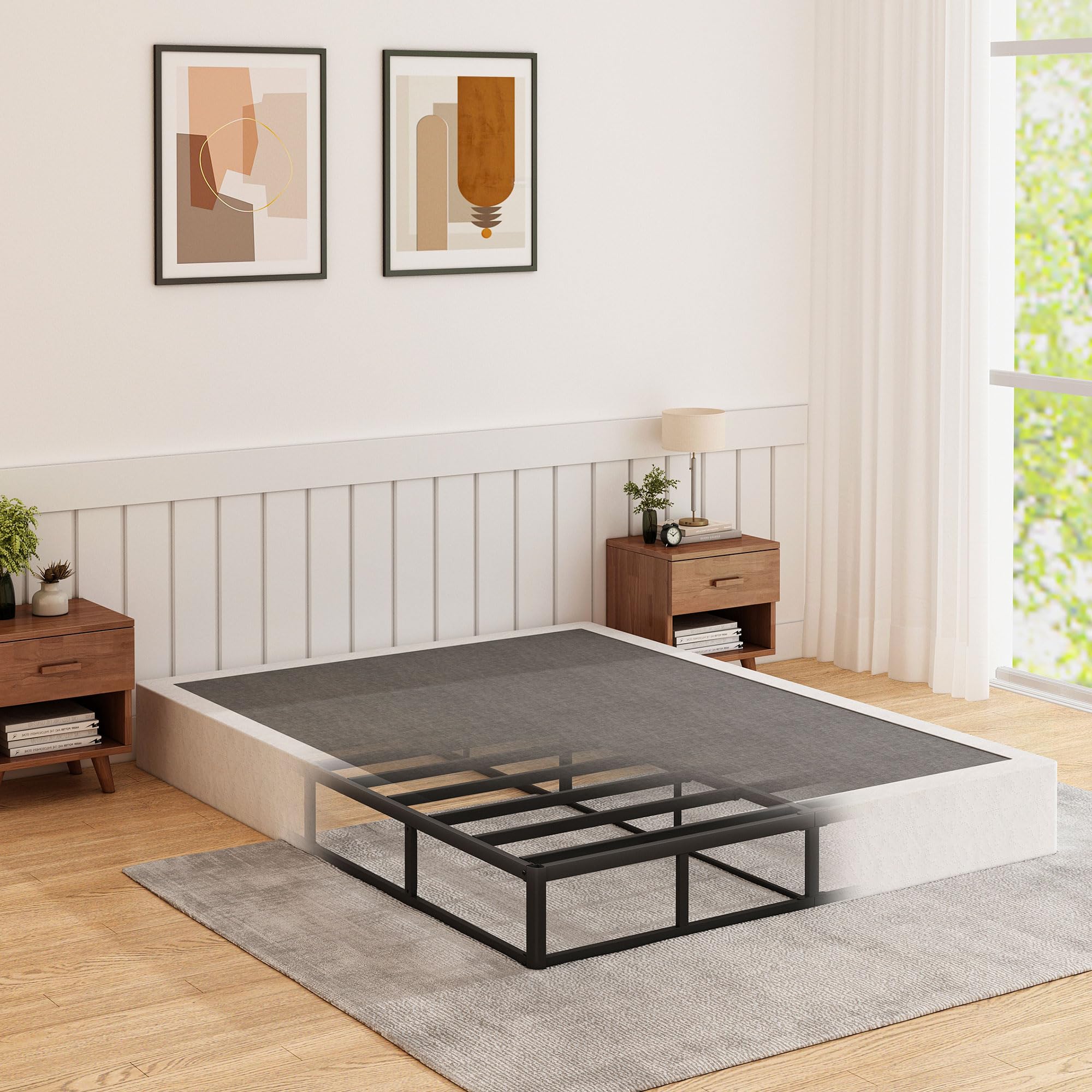 HAVONIZD boxspring full frame demonstrates silent sleep with noise-free operation.