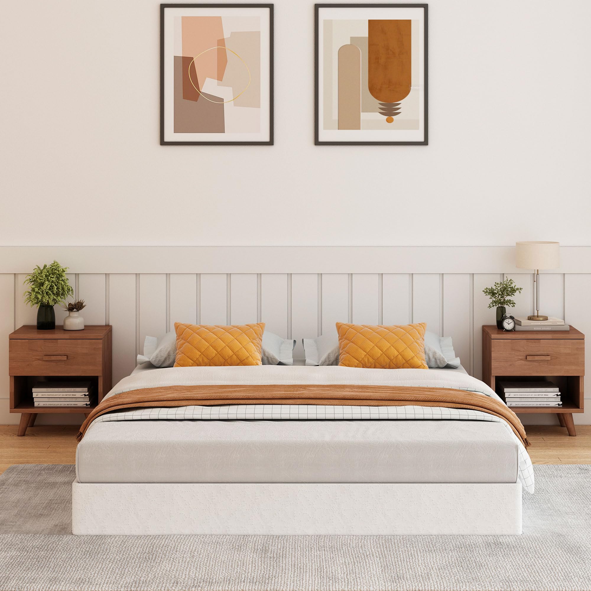 HAVONIZD box spring includes removable wrinkle-resistant fabric cover.