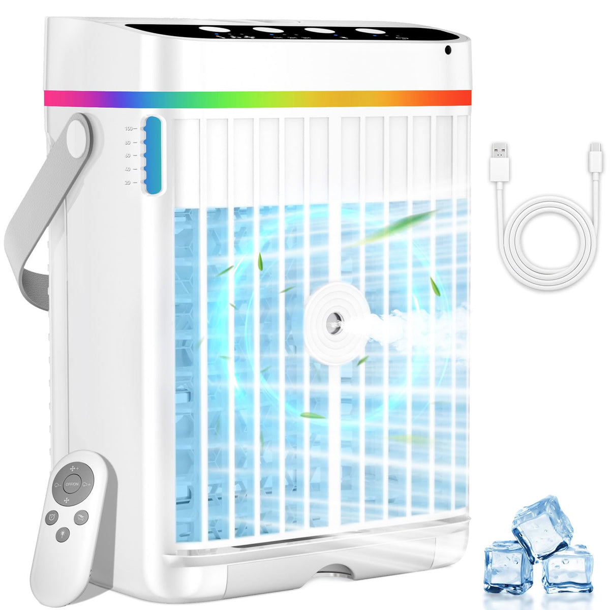 HAWANA portable air conditioner front view showing compact bedside suitability
