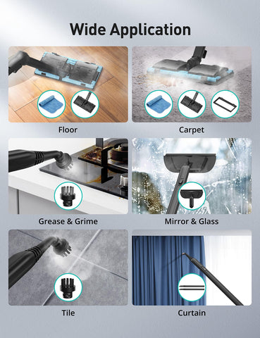 HawKam long power cord and hose cover large areas efficiently.