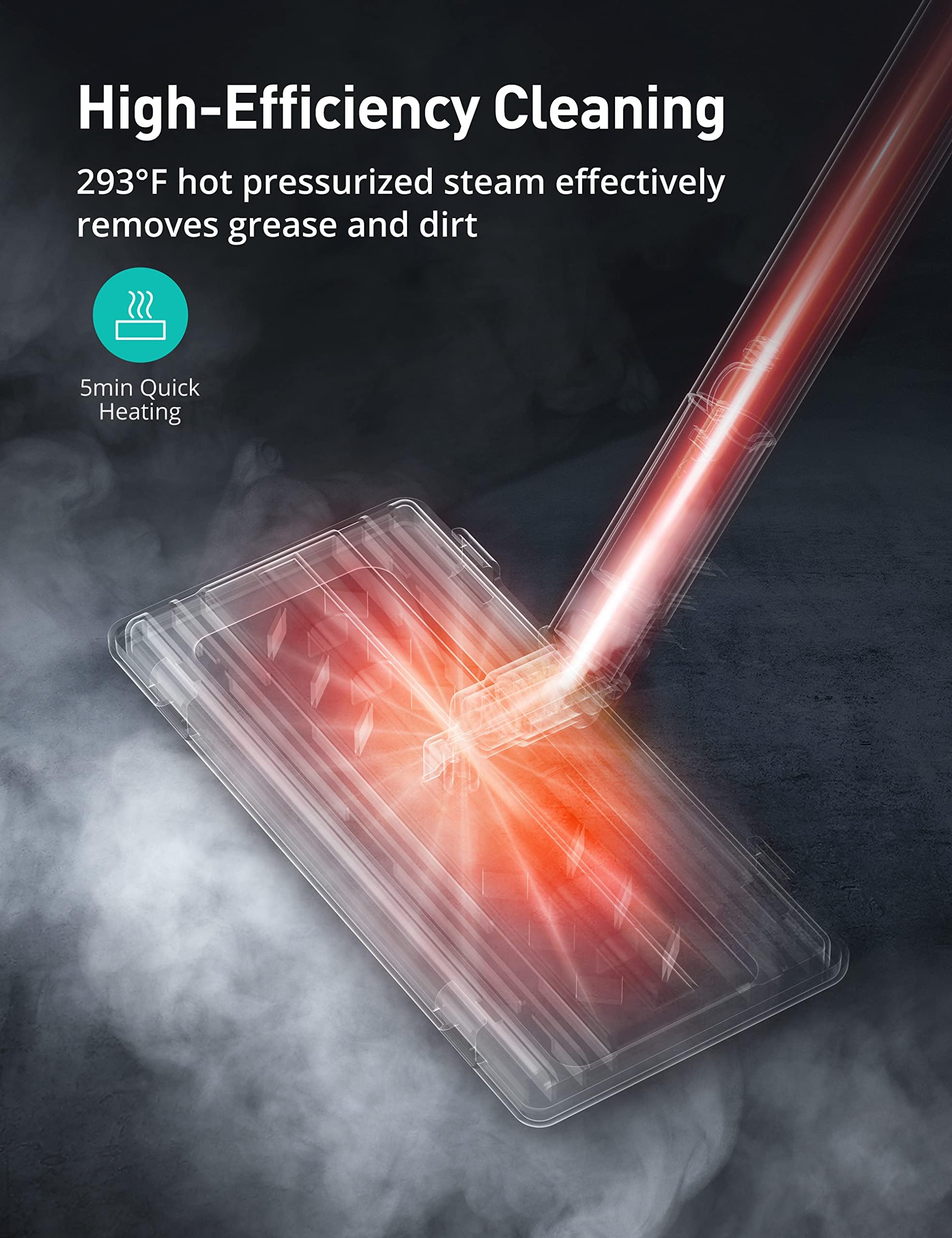 HawKam steam cleaner delivers rapid 293°F steam to tackle grime.