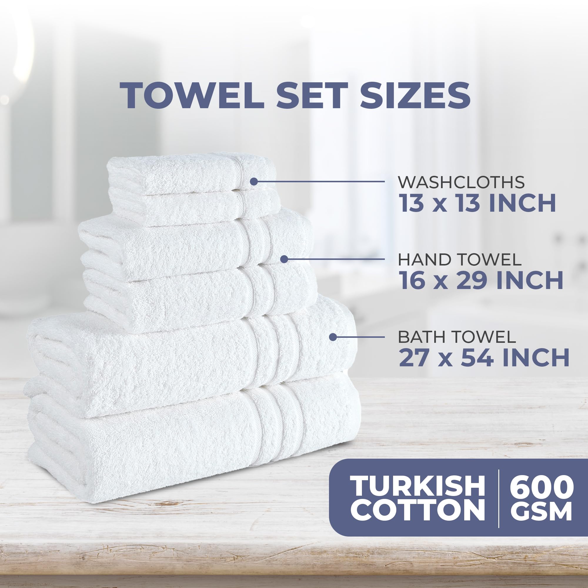 Hawmam Linen white hand towels stacked for quick drying