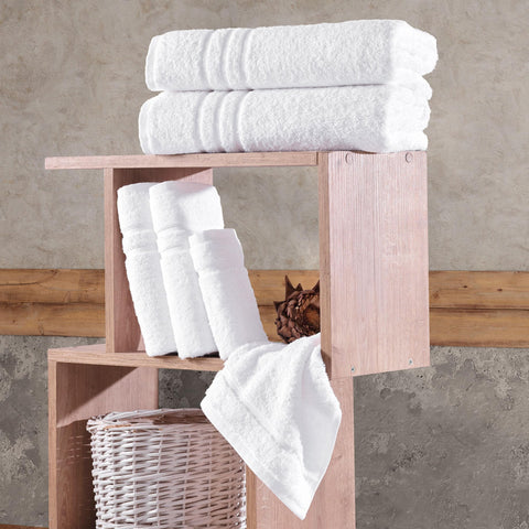Hawmam Linen white towels displaying high absorbency and plush feel