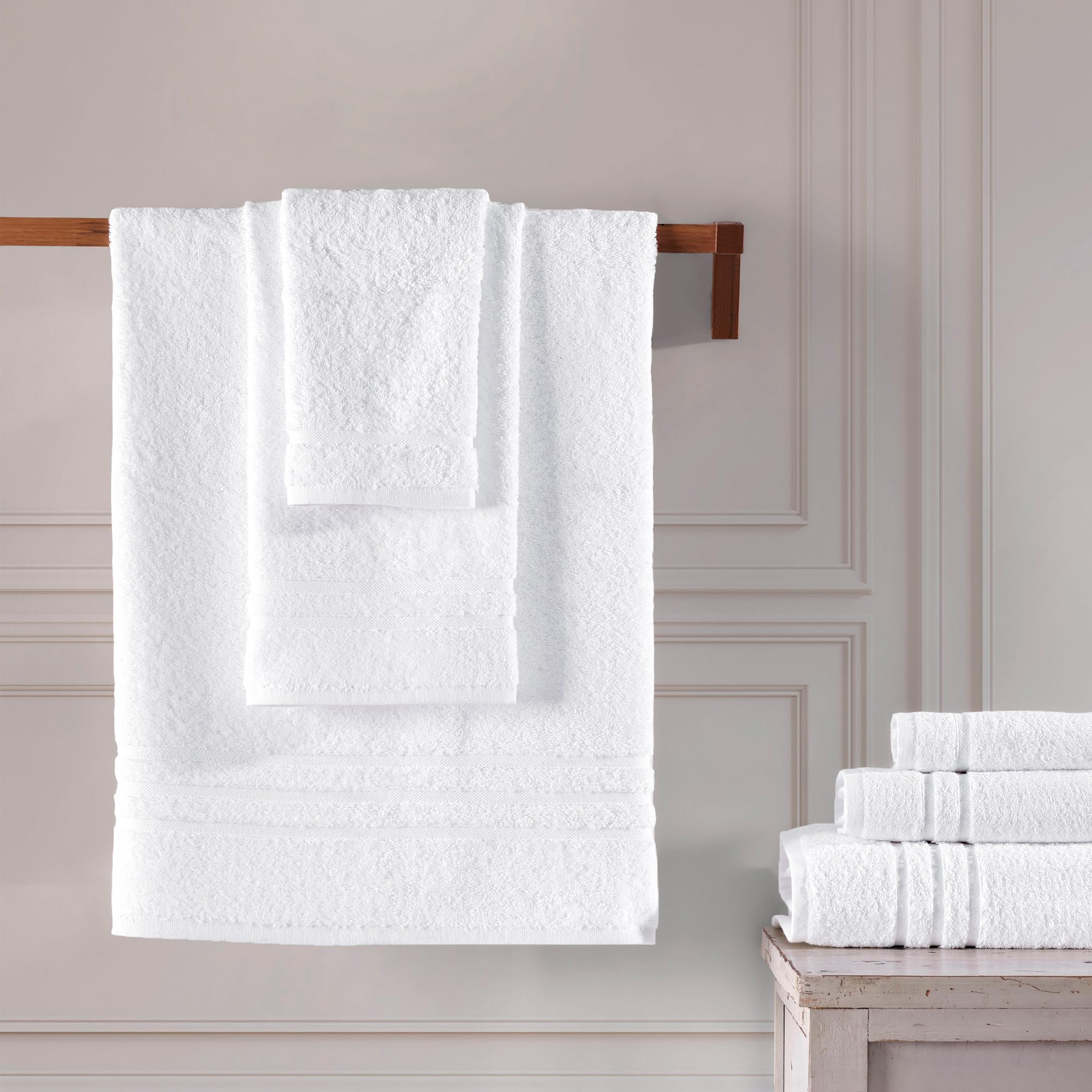 Hawmam Linen white washcloths close-up showing soft terry texture