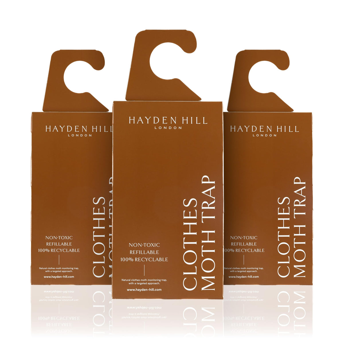 Hayden Hill Moth Traps 3-pack in closet protecting garments