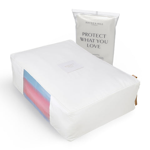 Hayden Hill sweater and blanket bag protecting garments and keeping them organized