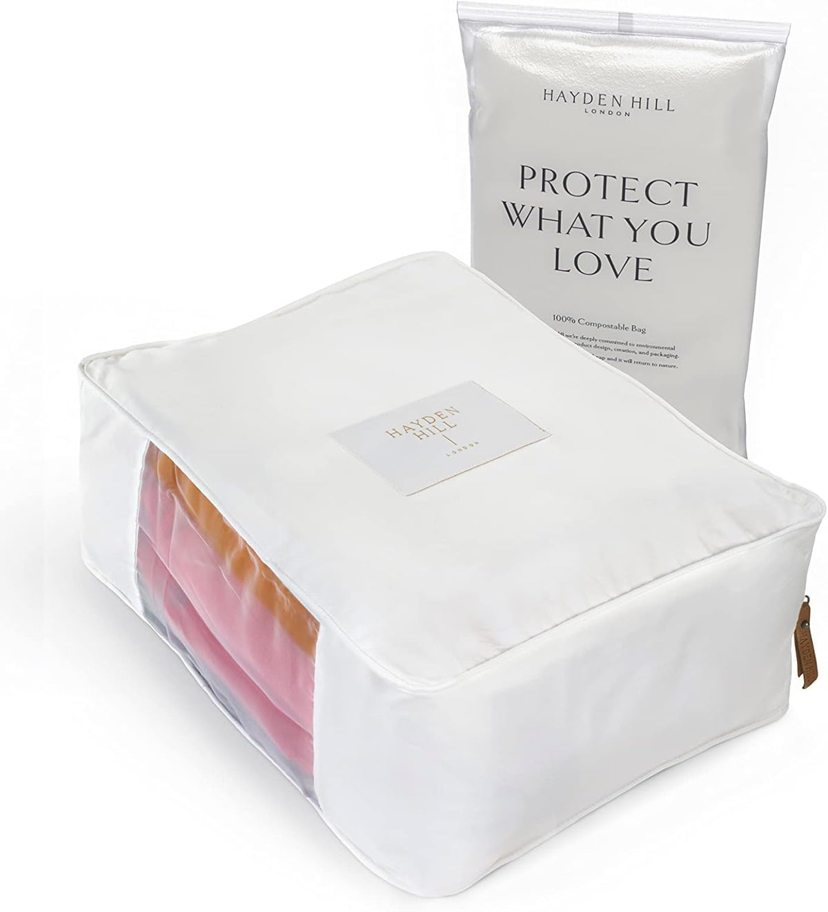 Hayden Hill sweater bag in soft cotton fabric protecting knits from dust
