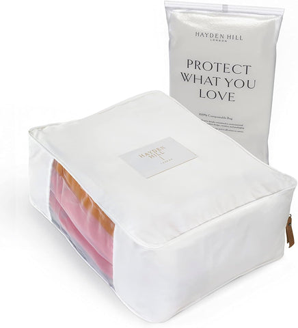 Hayden Hill sweater bag in soft cotton fabric protecting knits from dust