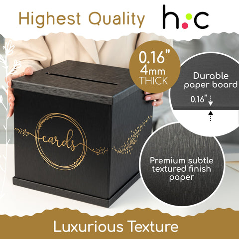 Hayley Cherie card box includes adhesive strips for secure assembly.