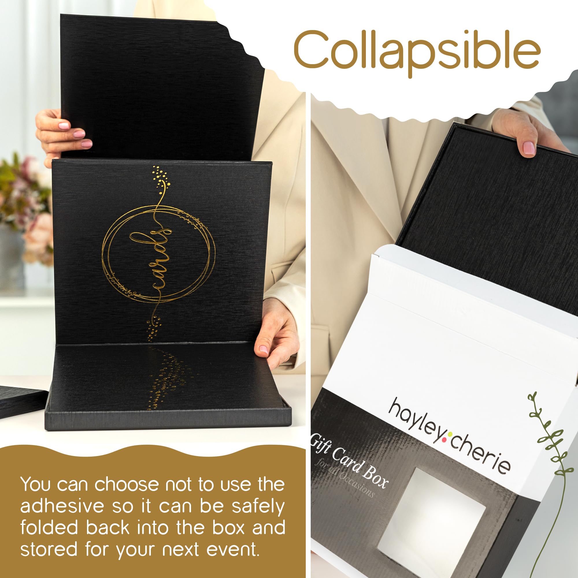 Hayley Cherie card box doubles as keepsake after celebrations.
