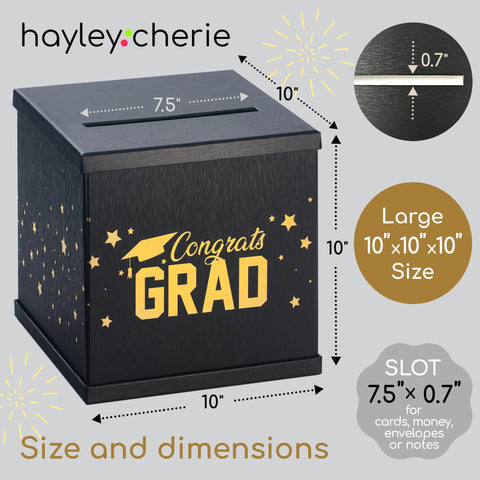 Hayley Cherie grad card box slot demonstrating large envelope capacity