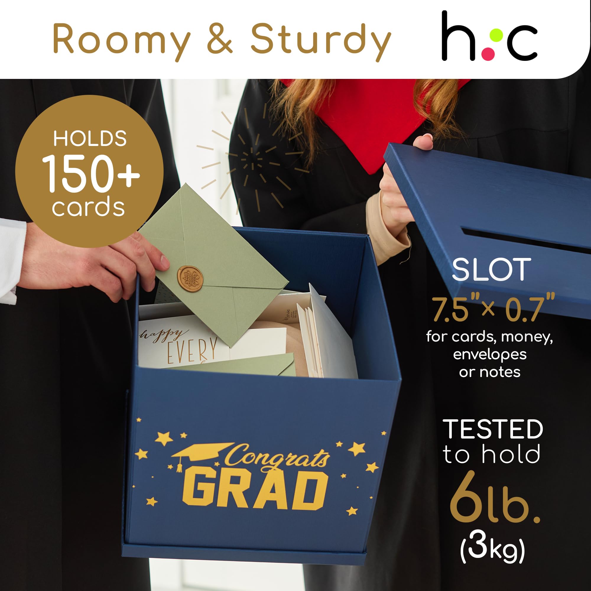 Hayley Cherie foldable card box for easy storage and reuse after the party.