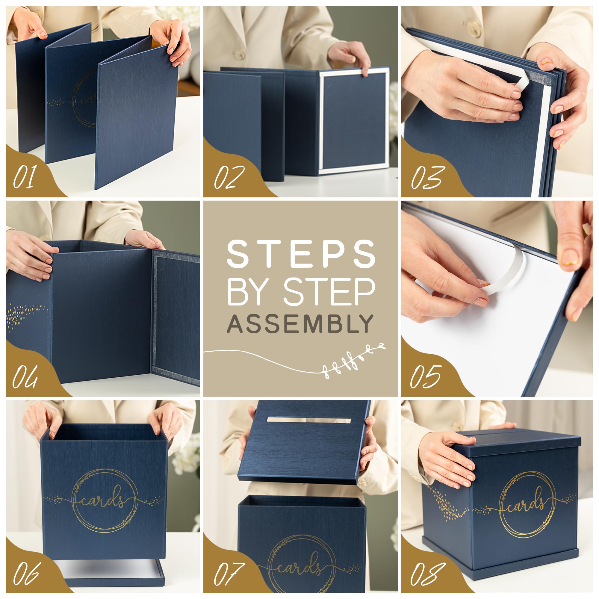 Hayley Cherie blue-gold card box sturdy material and durability