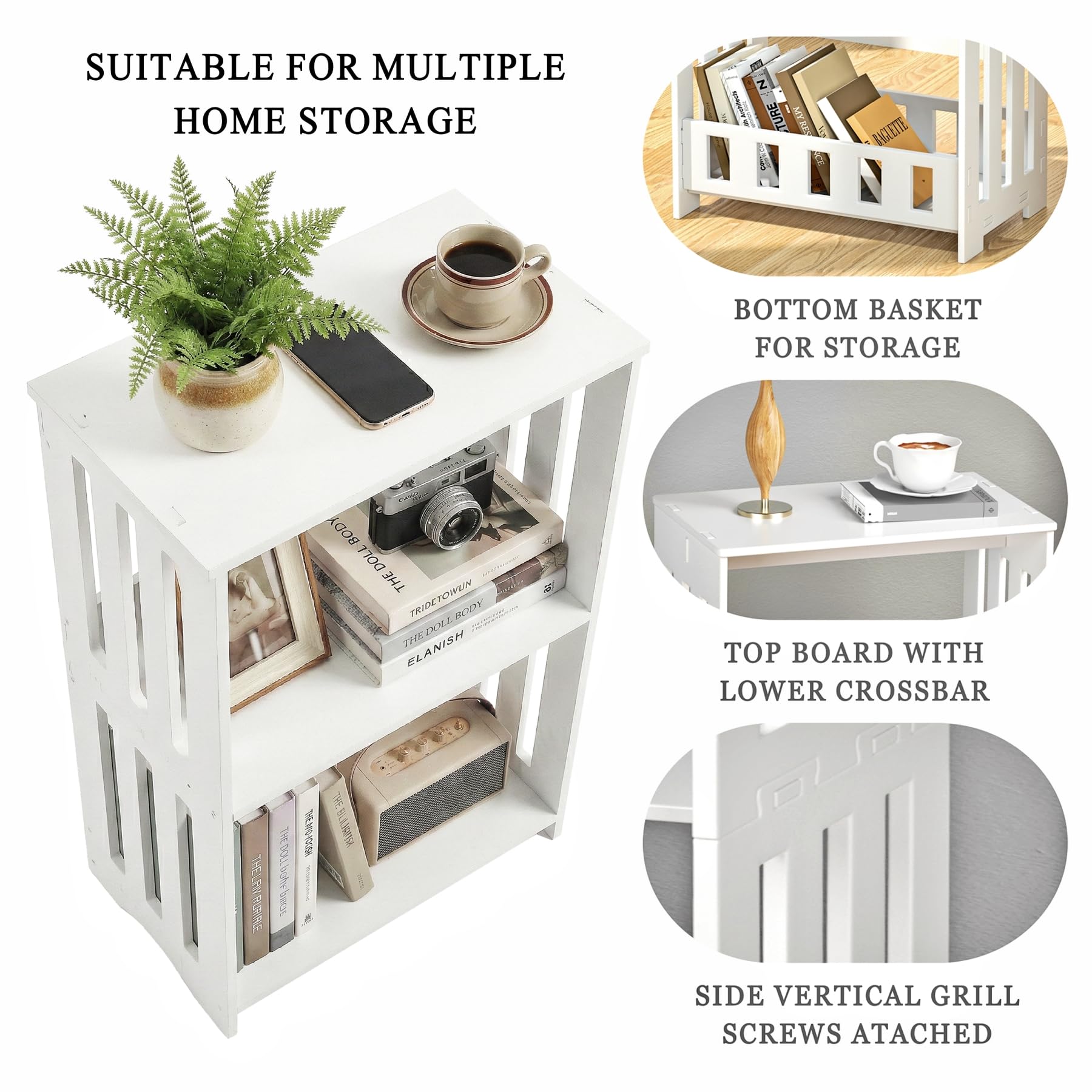 HAYOFAMY compact end table fits bedroom living room office.