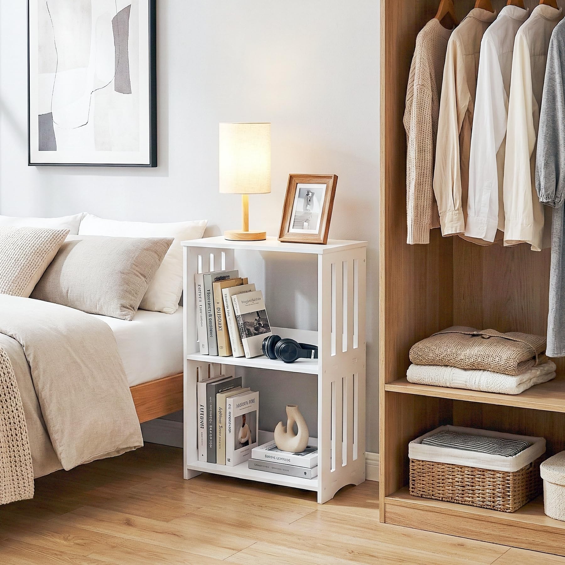 HAYOFAMY narrow storage end table ideal for small rooms.