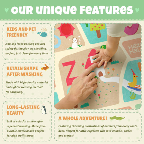 Hazo Haus versatile rug for bedroom, playroom, or classroom