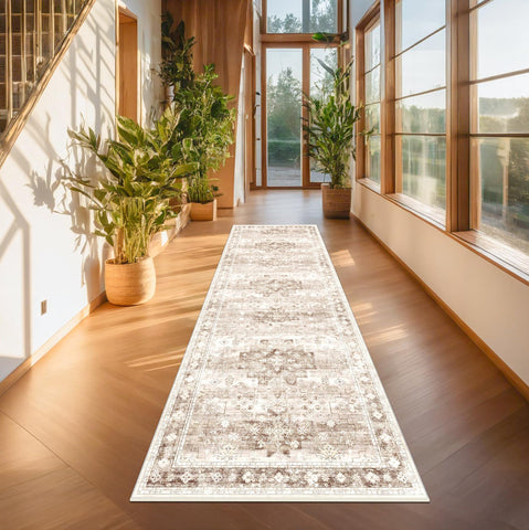 Hazo Haus tribal pattern detail adds neutral boho flair to any entry.