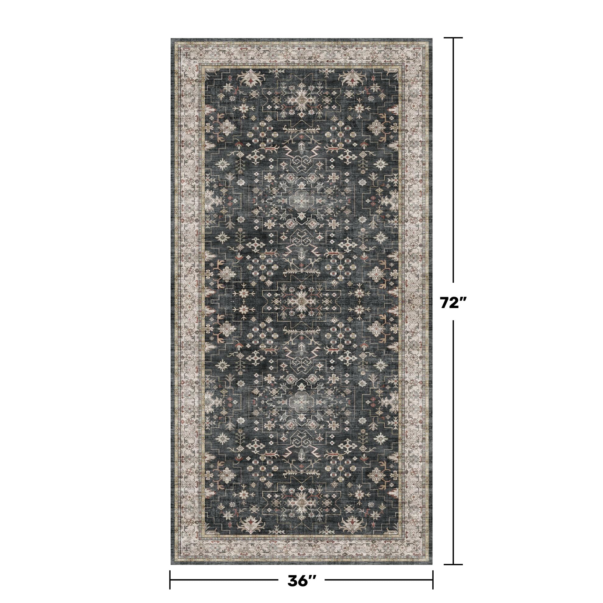 Hazo Haus vintage floral rug in room view demonstrates versatile Boho style.